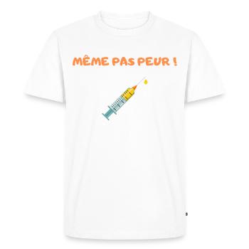 MÊME PAS PEUR - T-shirt Premium bio Homme - blanc - Devant - Nico (187cm)