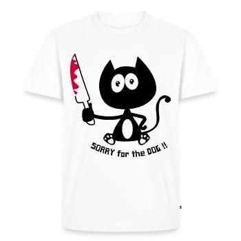 Chat meurtrier, chat tueur, humour de chat ! - T-shirt Premium bio Homme - blanc - Devant - Nico (187cm)