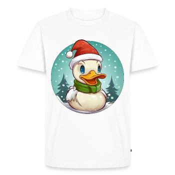 Canards de Noël - T-shirt Premium bio Homme - blanc - Devant - Nico (187cm)