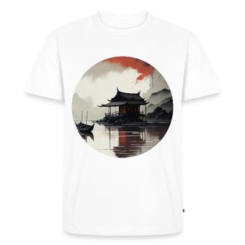 Paysage asiatique - T-shirt Premium bio Homme - blanc - Devant - Nico (187cm)