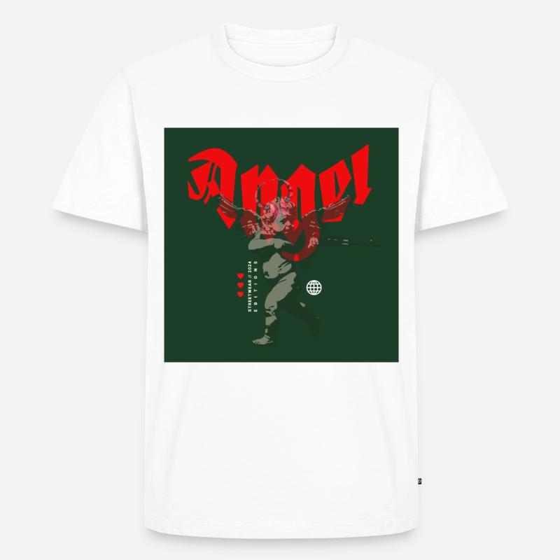 Angel Devil - Männer Premium Bio T-Shirt - Weiß