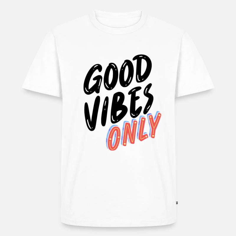 Nur gute Stimmung - Männer Premium Bio T-Shirt - Weiß