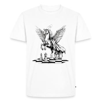 Zeo Le cheval ailé - T-shirt Premium bio Homme - blanc - Devant - Nico (187cm)