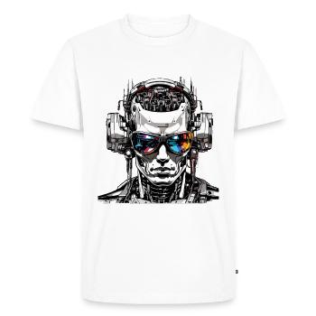 Android, Cyborg Deejay, TRANCE - Men's Premium Organic T-Shirt - white - Front - Nico (187cm)