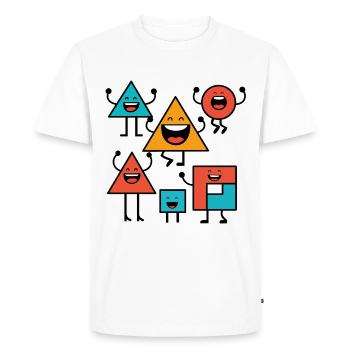 Design « Geo Laughics » - T-shirt Premium bio Homme - blanc - Devant - Nico (187cm)