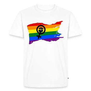 Féministe Émancipation Mouvement des femmes - T-shirt Premium bio Homme - blanc - Devant - Nico (187cm)