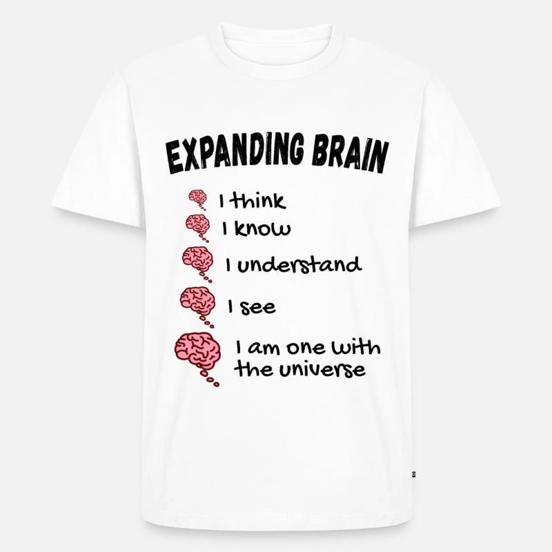 Gehirn erweitern - Expanding Brain Meme - Männer Premium Bio T-Shirt - Weiß