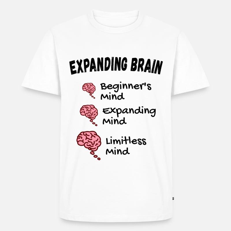 Gehirn erweitern - Expanding Brain Meme - Männer Premium Bio T-Shirt - Weiß