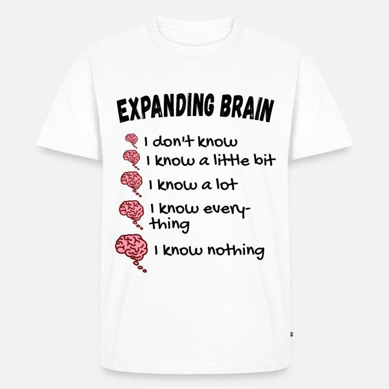 Gehirn erweitern - Expanding Brain Meme - Männer Premium Bio T-Shirt - Weiß