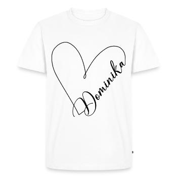 Dominika Nom Ligne de coeur - T-shirt Premium bio Homme - blanc - Devant - Nico (187cm)