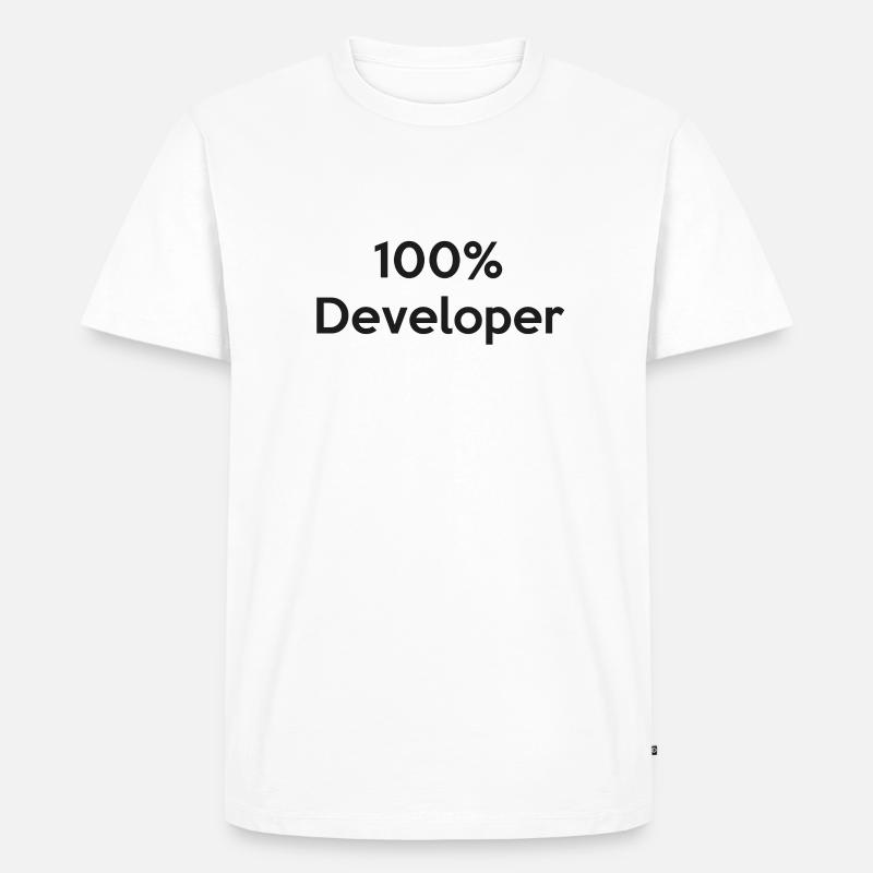 100% Developer - Männer Premium Bio T-Shirt - Weiß