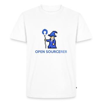 Open source sorcerer programmer t-shirt - Men's Premium Organic T-Shirt - white - Front - Nico (187cm)