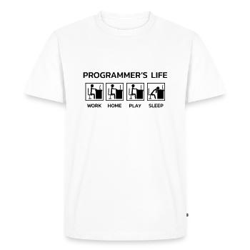 T-shirt de programmeur de vie de programmeur - T-shirt Premium bio Homme - blanc - Devant - Nico (187cm)
