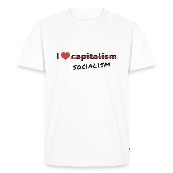 J'adore le socialisme - T-shirt Premium bio Homme - blanc - Devant - Nico (187cm)