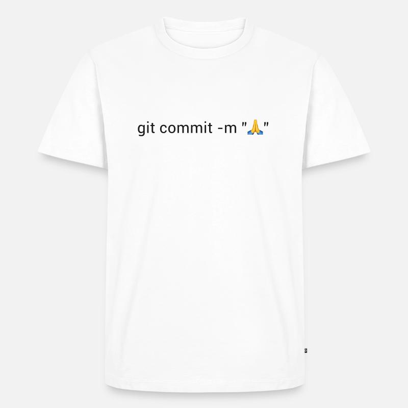 Programmierer Git Pray - Männer Premium Bio T-Shirt - Weiß
