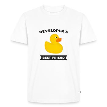 Programmer Best Rubber Duck Duck - Men's Premium Organic T-Shirt - white - Front - Nico (187cm)