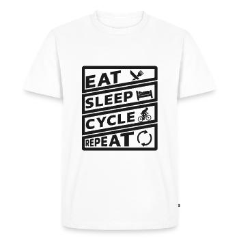 Eat Sleep Cycle Repeat Bicycle BMX - Men's Premium Organic T-Shirt - white - Front - Nico (187cm)