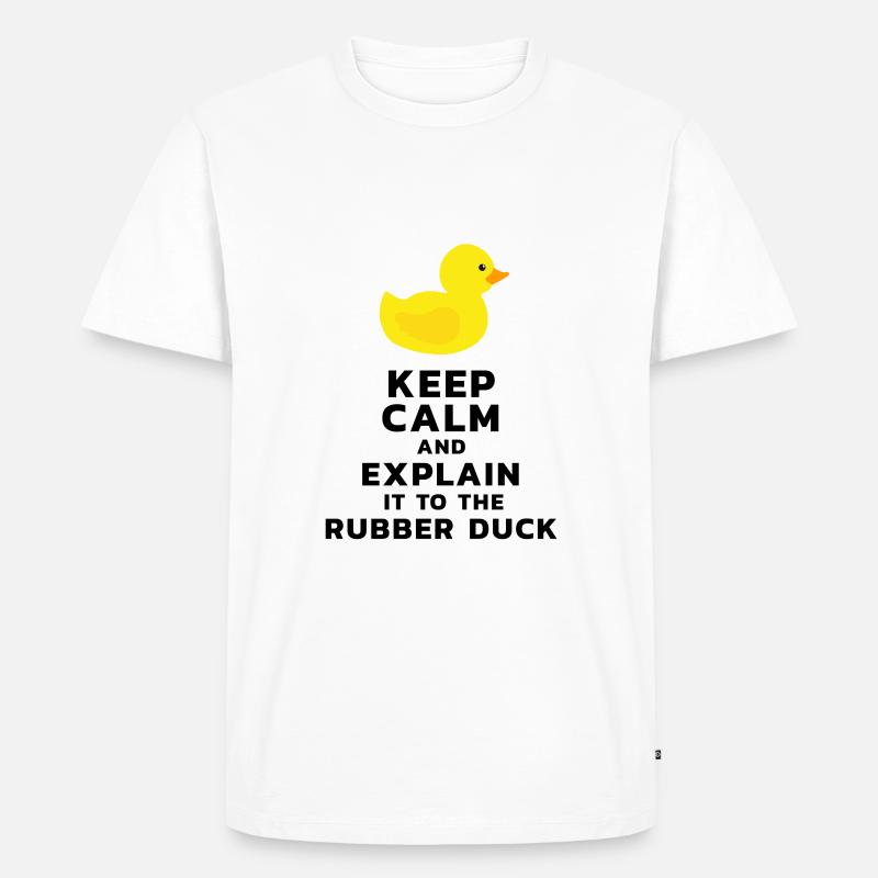 Programmer rubber duck debug - Men's Premium Organic T-Shirt - white