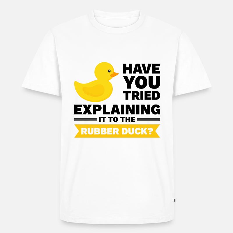 Programmer rubber duck debug - Men's Premium Organic T-Shirt - white