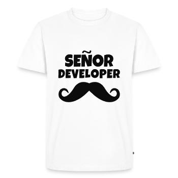 Senior programmer gift - Men's Premium Organic T-Shirt - white - Front - Nico (187cm)