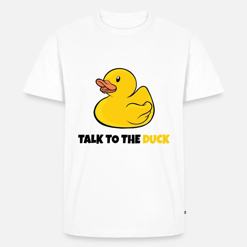 Programmer rubber duck debugging - Men's Premium Organic T-Shirt - white