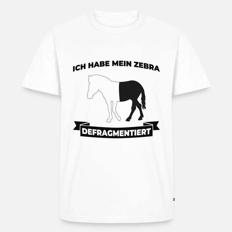 Zebra Defragmentiert - Programmierer - Männer Premium Bio T-Shirt - Weiß