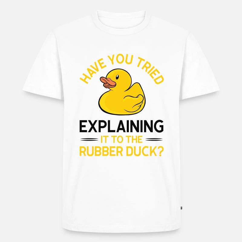 Programmierer Gummiente Debug - Männer Premium Bio T-Shirt - Weiß