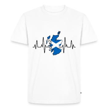 Scotland Map Heartbeat - Men's Premium Organic T-Shirt - white - Front - Nico (187cm)