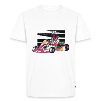 Pilote de karting Go Kart Motorsport - T-shirt Premium bio Homme - blanc - Devant - Nico (187cm)