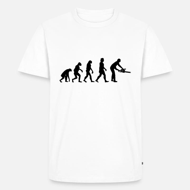 Baumfäller chainsaw evolution chainsaw - Men's Premium Organic T-Shirt - white