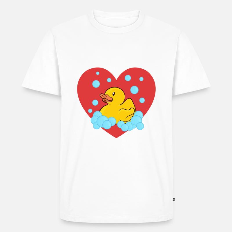 Badeente Gummiente - Männer Premium Bio T-Shirt - Weiß