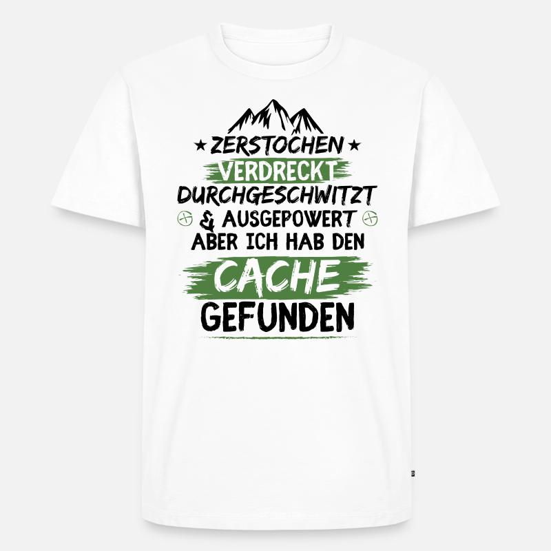 Zerstochen verdreckt durchgeschwitzt - Männer Premium Bio T-Shirt - Weiß
