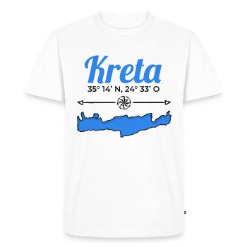 Grèce Crète coordonne le voyage de vacances sur l'île - T-shirt Premium bio Homme - blanc - Devant - Nico (187cm)