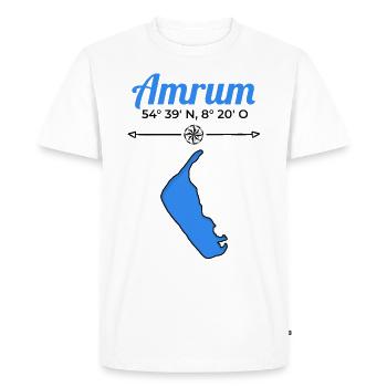 Îles de la Frise orientale - coordonnées Amrum - T-shirt Premium bio Homme - blanc - Devant - Nico (187cm)