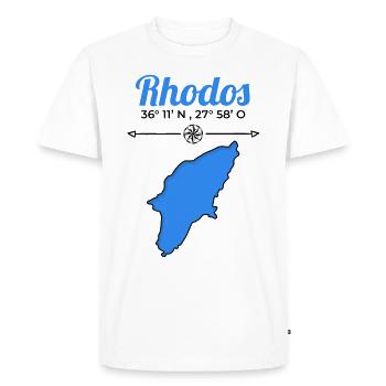 Grèce Rhodes coordonne les vacances sur l'île - T-shirt Premium bio Homme - blanc - Devant - Nico (187cm)