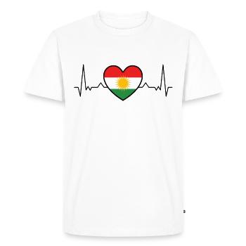 Kurdistan flag heart heartbeat origin - Men's Premium Organic T-Shirt - white - Front - Nico (187cm)