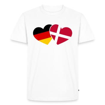 Dänemark Deutschland Herz Urlaub Reise - Männer Premium Bio T-Shirt - Weiß - Vorne - Nico (187cm)