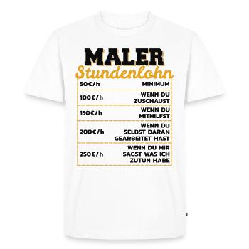 Maler Stundenlohn Lackierer Stundensatz Geschenk - Männer Premium Bio T-Shirt - Weiß - Vorne - Nico (187cm)