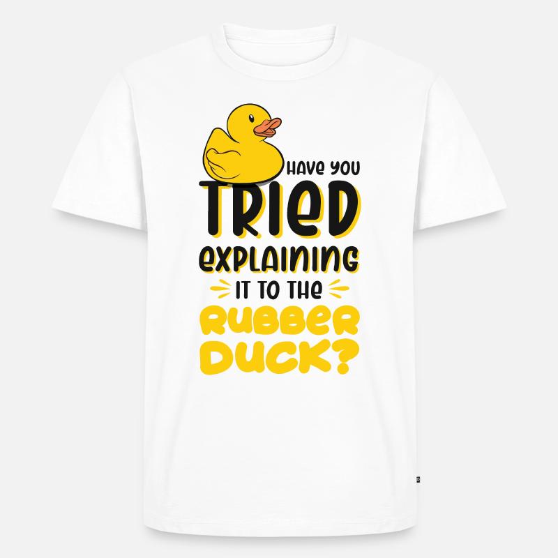 Programmierer Programming Duck Gummiente - Männer Premium Bio T-Shirt - Weiß