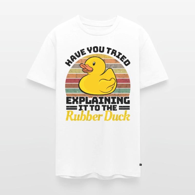 Programmerer Programmering Duck Rubber Duck Herre Premium økologisk T-shirt