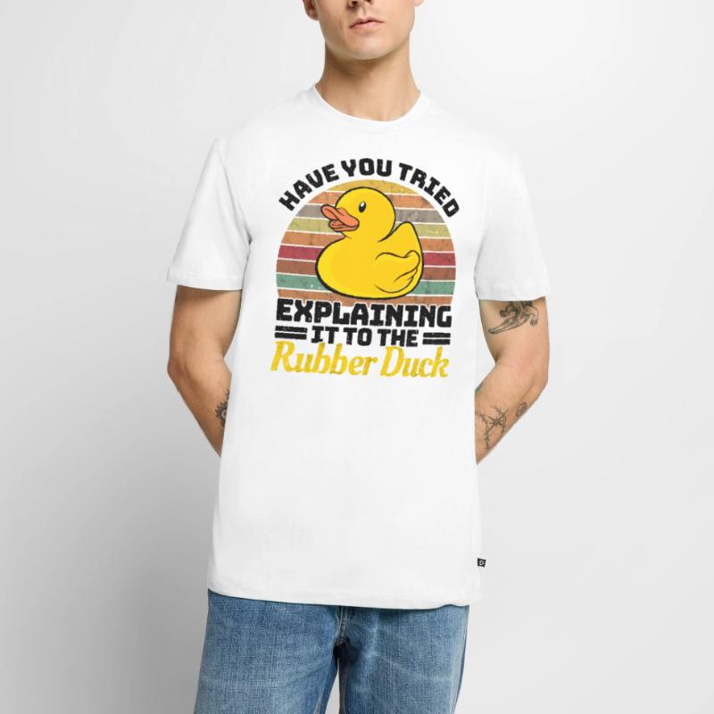 Programmerer Programmering Duck Rubber Duck Herre Premium økologisk T-shirt