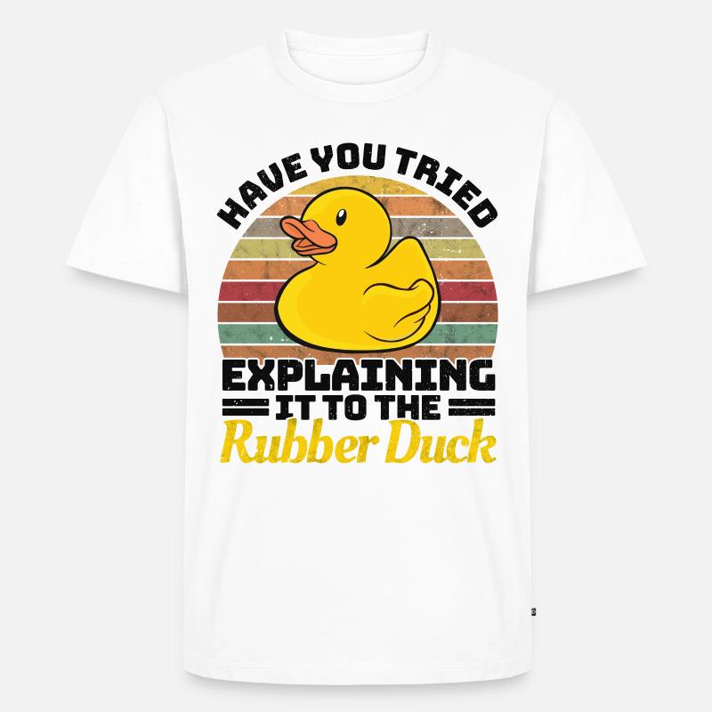 Programmierer Programming Duck Gummiente - Männer Premium Bio T-Shirt - Weiß