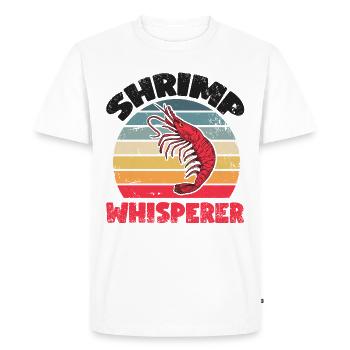 Shrimp Whisperer Shrimp Seafood Prawn - Men's Premium Organic T-Shirt - white - Front - Nico (187cm)