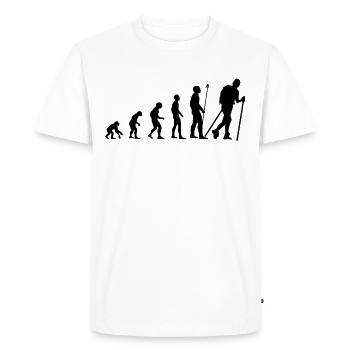 Hiking: The Final Stage of Evolution - Men's Premium Organic T-Shirt - white - Front - Nico (187cm)