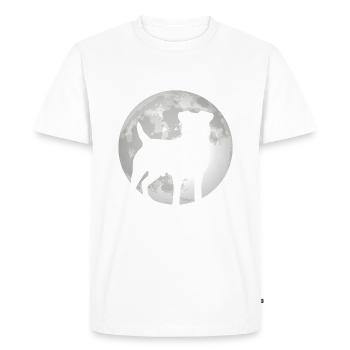 Jagdterrier allemand en face de chiens de chasse de la lune - T-shirt Premium bio Homme - blanc - Devant - Nico (187cm)