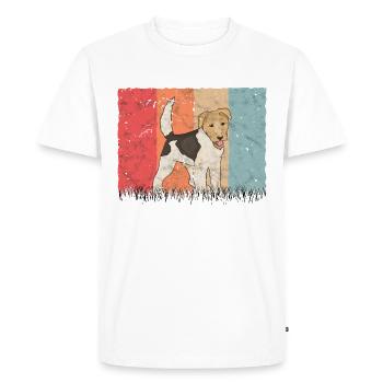 Fil de fer Fox Terrier Fox Terrier Vintage Gift - T-shirt Premium bio Homme - blanc - Devant - Nico (187cm)