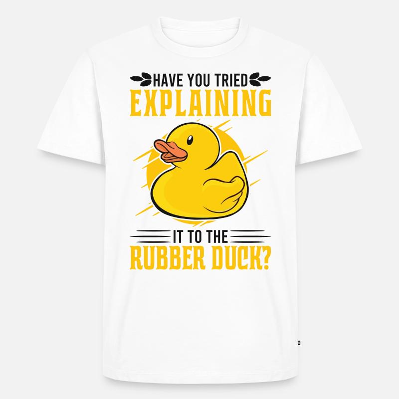 Developer Programmer Programming Duck - Männer Premium Bio T-Shirt - Weiß