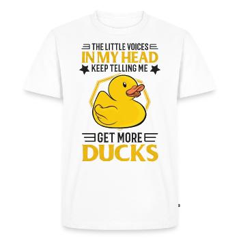 Canards en caoutchouc Canards en caoutchouc Collectionneur de canards en caoutchouc disant - T-shirt Premium bio Homme - blanc - Devant - Nico (187cm)