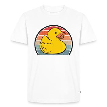 Canard en caoutchouc baignoire rétro-rétro-jouet de bain - T-shirt Premium bio Homme - blanc - Devant - Nico (187cm)