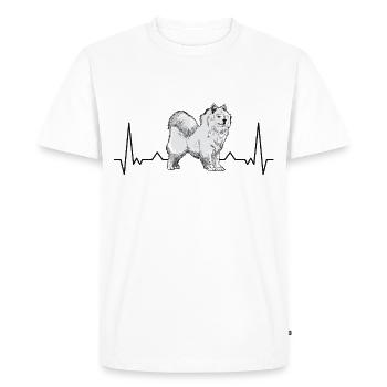 Samoyed heartbeat sled dog Samoyed - Men's Premium Organic T-Shirt - white - Front - Nico (187cm)